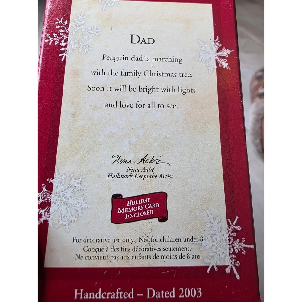 Hallmark Keepsake Ornament Lot 5pc Penguins Dad Mom Teacher Gift Bearers 1996 E1